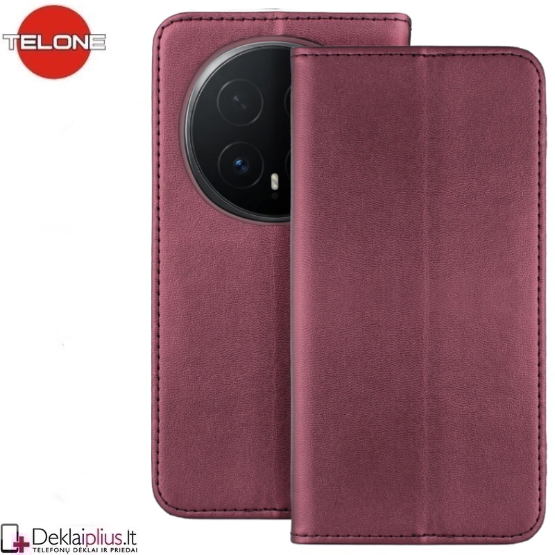Telone dirbtinos odos dėklas - bordo spalvos (Huawei Honor Magic 8 Pro) Telone dirbtinos odos dėklas - bordo spalvos (Huawei Honor Magic 8 Pro)